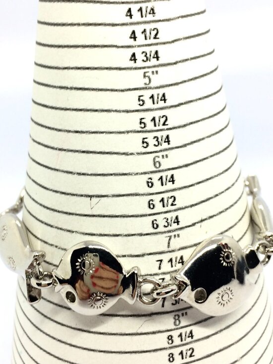 VINTAGE TRIFAFI FISH Bracelet Silver Tone Link Nautical Toggle Statement - Picture 15 of 15